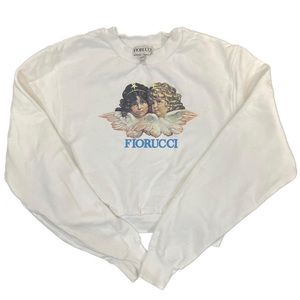 Fiorucci Cropped Cotton Sweatershirt Pullover